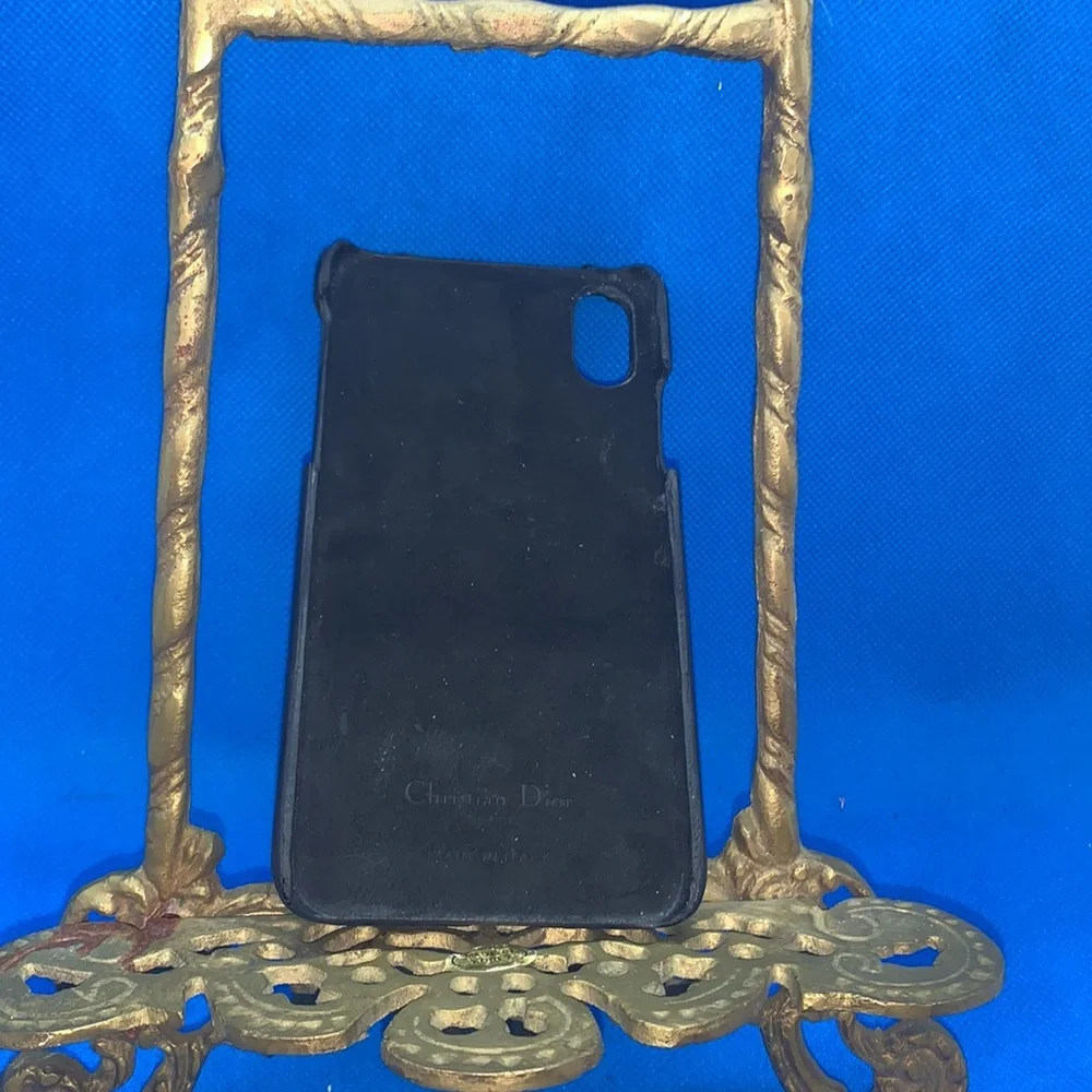 CHRISTIAN DIOR Trotter  Oblique‎ Calfskin Saddle iPhone Blue